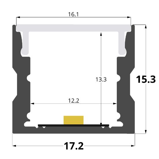 Image de Profilé en aluminium 17x15mm