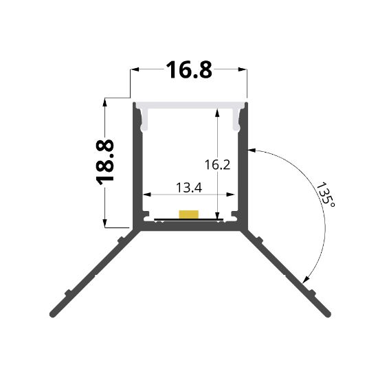 Image de Profilé angulaire en aluminium peint en blanc pour placoplâtre 42x32mm, 3 mètres