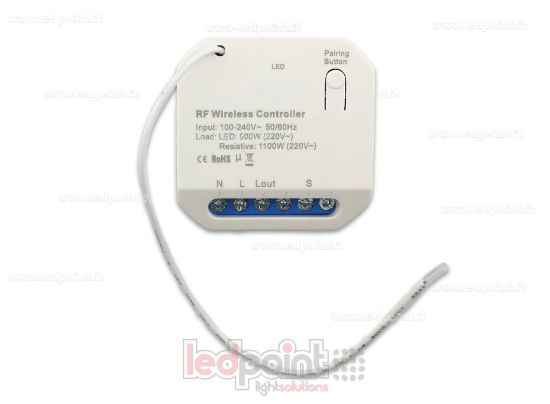 Image de Contrôleur monochrome 110/240V, 500W RF 433Mhz, avec bouton On/Off (non dimmable)