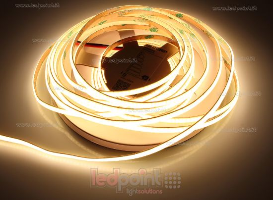 Image de Ruban led COB blanc chaud 10m 3000K CRI Ra>93 400led/m 24V PCB 5mm 11W/m
