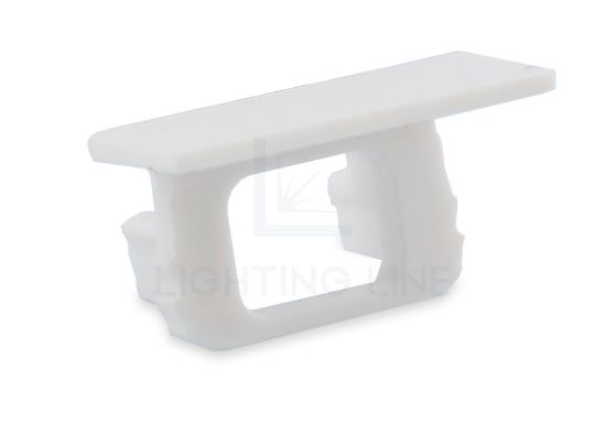 Image de Embout blanc avec trou pour câble d'alimentation pour profil en aluminium encastré RE14-23