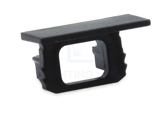 Image de Embout noir avec trou pour câble d'alimentation pour profil en aluminium encastré RE14-23