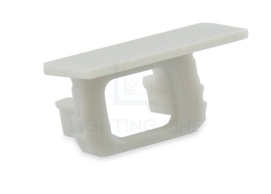 Image de Embout gris avec trou pour câble d'alimentation pour profil en aluminium encastré RE14-23