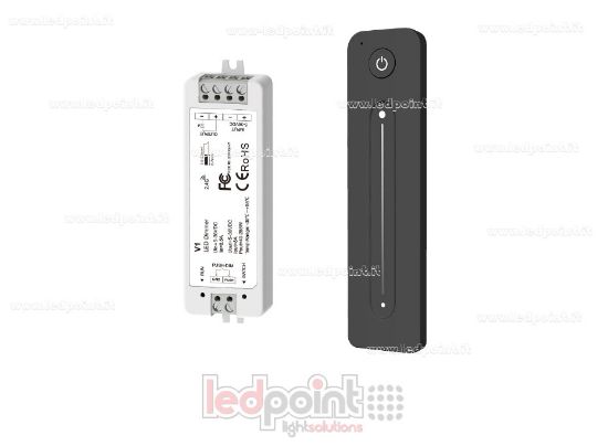 Image de Kit de télécommande + contrôleur monochrome avec bouton 5/36V, 1ch*8A, RF 2.4G