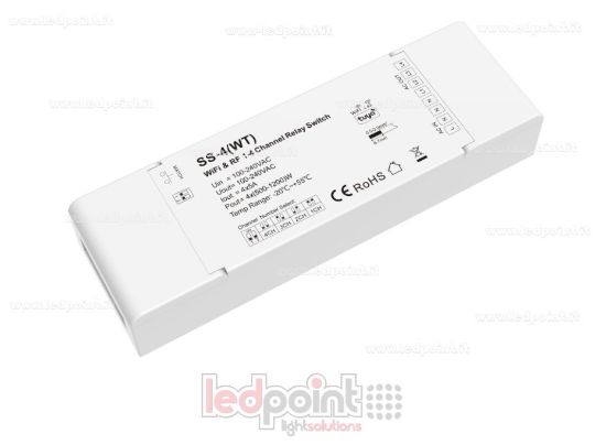 Image de Sélecteur de relais AC WiFi et RF, 100-240V, 4CH*5A, 4 canaux