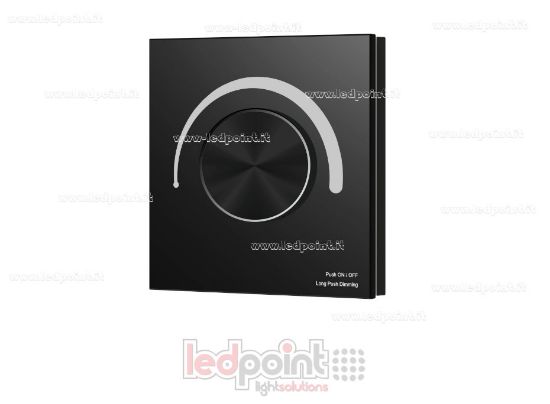 Image de Télécommande Variateur Triac Zigbee Murale, 86x86mm, 1 Zone avec Molette, Noir