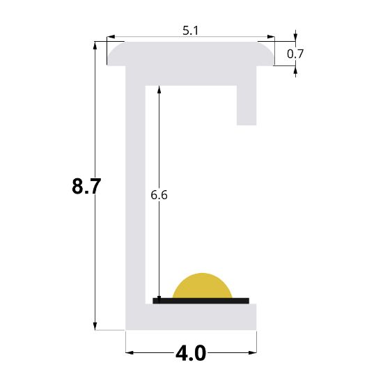 Image de Barre LED Opale de 3 Mètres – Profilé PR-RE16-00 avec Strip COB – 7W/m 384LED/m 24V – Câble d'alimentation d'1 mètre d'un Côté