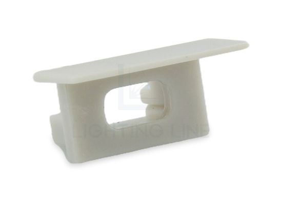 Image de Embout gris avec trou pour câble d'alimentation pour profil en aluminium encastré RE15-16