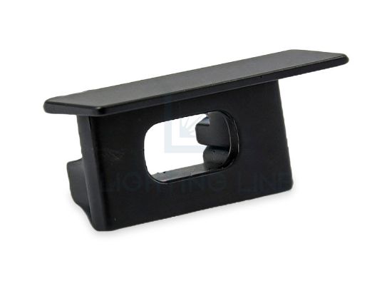 Image de Embout noir avec trou pour câble d'alimentation pour profil en aluminium encastré RE15-16