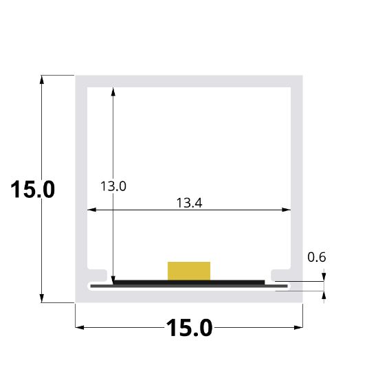 Image de Profilé tubulaire en polycarbonate avec insert pour lamine d'acier, 2 mètres