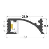 Image de Barre complète personnalisée avec profilé en aluminium encastrable 21x9mm