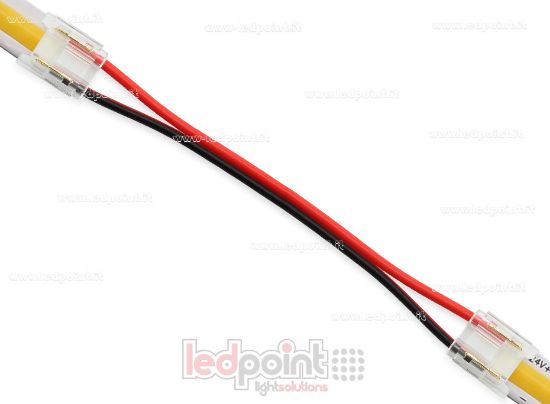 Image de Connecteur double à 2 broches avec câble de 10cm pour rubans LED et COB de 8mm, version réduite