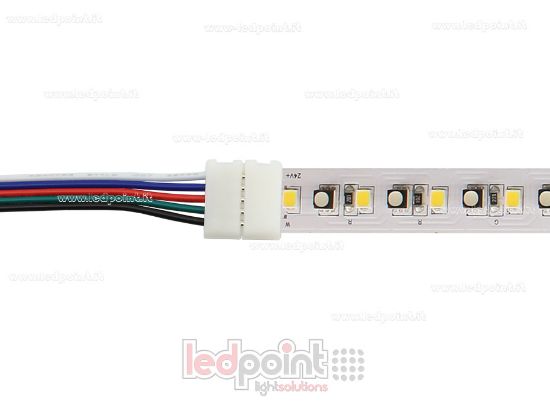 Image de Connecteur avec câble de 14 cm, strip 12mm RGBW