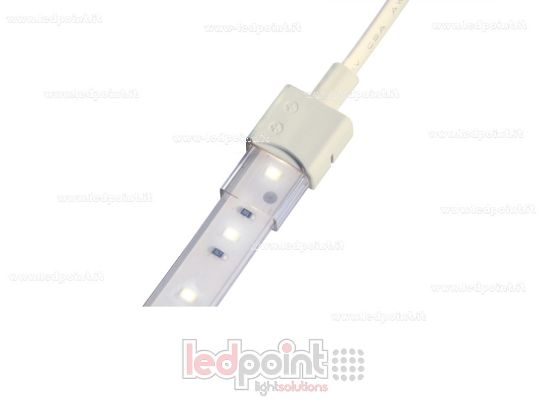 Image de Connecteur IP67 avec 20cm de câble pour rubans led 2835 et 5050 monochrome (PCB 10mm), version réduite