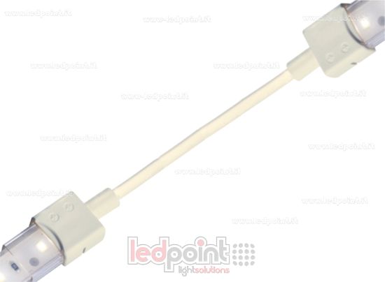 Image de Connecteur double IP67 avec câble de 14cm, 20 AWG, pour rubans led 2835 e 5050 monochrome (PCB 10mm), version réduite