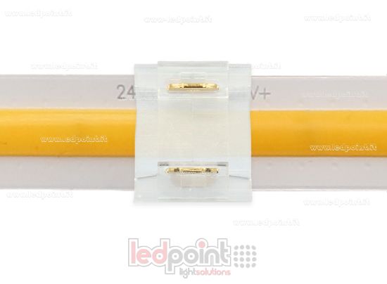 Image de Connecteur transparent pour jonction de ruban et COB avec PCB de 10mm à 2 broches