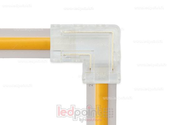 Image de Connecteur transparent en L pour jonction de ruban et COB avec PCB de 10mm à 2 broches