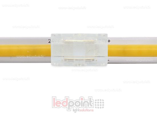 Image de Connecteur transparent à 2 broches pour la jonction de rubans COB avec PCB de 8mm