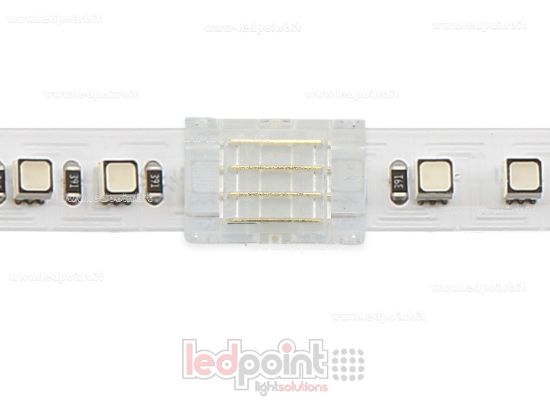 Image de Connecteur transparent à 4 broches pour la jonction de rubans LED avec PCB de 10mm