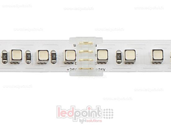 Image de Connecteur transparent pour raccorder des rubans LED à un circuit imprimé de 10 mm, 4 broches