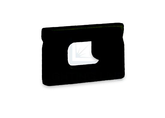 Image de Embout noir en plastique avec passe-câble pour profilé PR-SL12-16