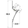 Image de Profilé en aluminium peint en blanc pour placoplâtre 97x35mm, 2 mètres