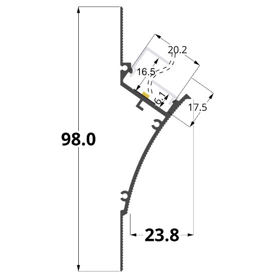 Image de Profilé en aluminium peint en blanc pour placoplâtre 97x35mm, 2 mètres