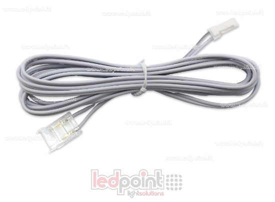 Image de Connecteur transparent à 2 broches avec câble de 2 m et sortie Dupont pour bandes LED et COB de 10 mm sur circuit imprimé