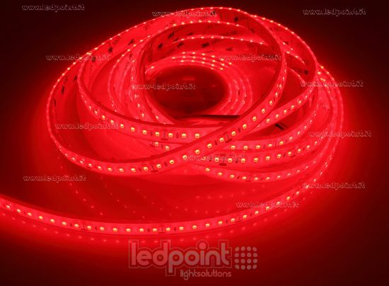 Image de Ruban led 5m rouge 2835 120 led/m 24V 13,3W/m, IP67 silicone solide transparent