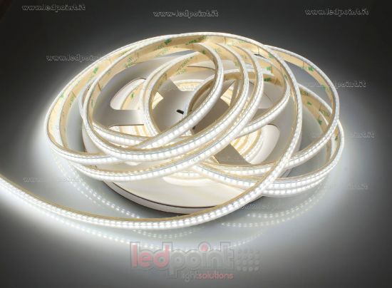 Image de Ruban led blanc 5m 4000K 3step 240leds/m 2835 24V 9,6W/m, PCB 6mm, IP65 tube en silicone extrudé, bords pleins et vide à l'interieur
