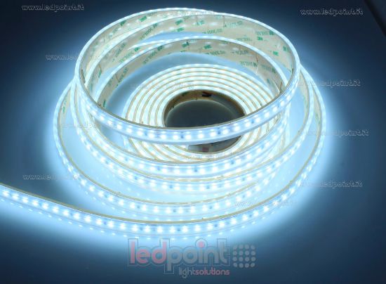 Image de Ruban led blanc froid 5m 6500K 3step 120leds/m 2835 24V 14,4W/m, IP65 tube en silicone extrudé, bords pleins et vide à l'interieur