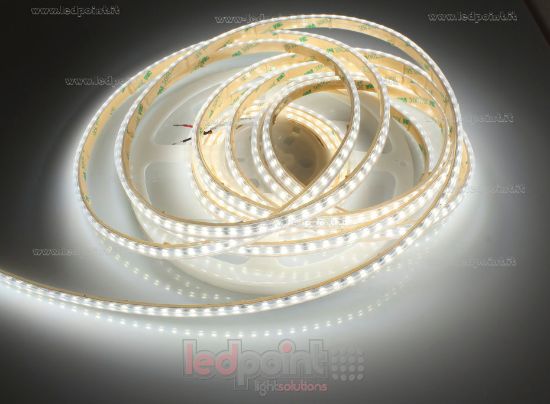 Image de Ruban led blanc 5m 4000K 3step 140leds/m 2835 24V 11W/m, PCB 6mm, IP65 tube en silicone extrudé, bords pleins et vide à l'interieur