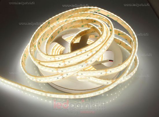 Image de Ruban led 5m led blanc 4000K 2835 Honglitronic 120 led/m 24V 14,4W/m, IP67 silicone solide transparent