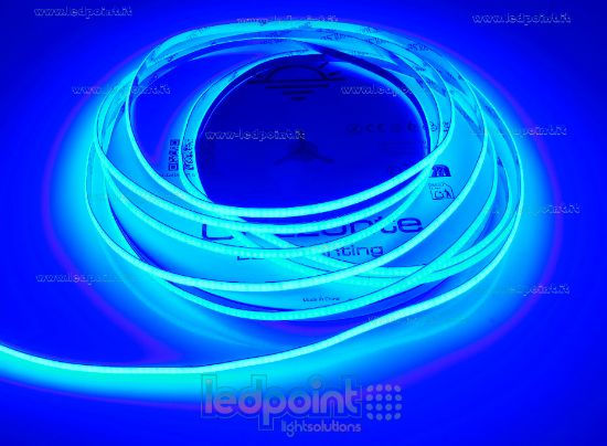 Image de Ruban led COB bleu 10m 400leds/m 24V 11W/m PCB 5mm