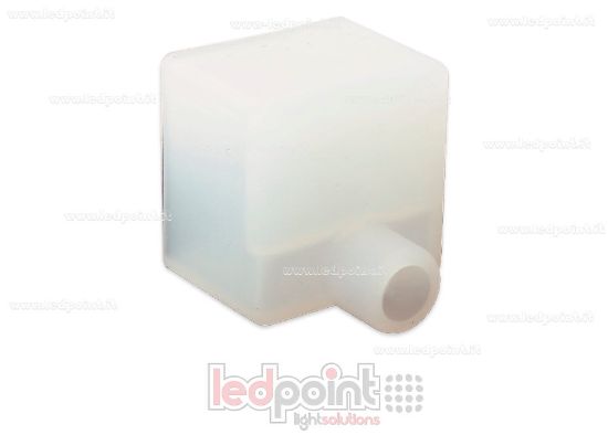Image de Embout terminal avec sortie frontale du câble d'alimentation pour Led Neon Flex 20x20mm