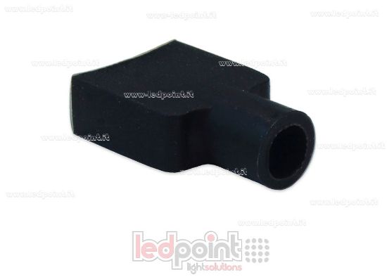 Image de Embout terminal noir avec trou frontal pour câble d'alimentation pour Led Neon Flex 6x12mm