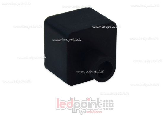 Image de Embout terminal noir avec sortie frontale du câble d'alimentation pour Led Neon Flex 16x16mm