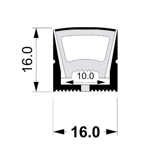 Image de Led Neon Flex 16x16mm, noir, 1 m