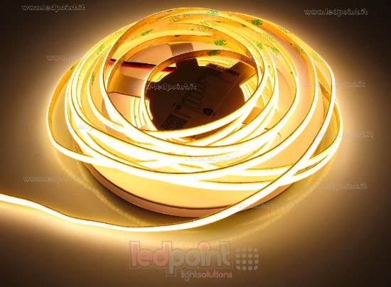 Image de Ruban led COB blanc chaud 10m 2700K CRI Ra>93 400led/m 24V PCB 5mm 11W/m