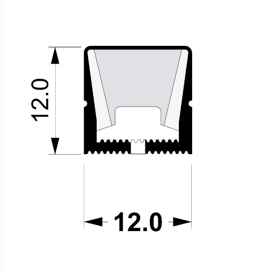 Image de Led Neon Flex 12x12mm, noir, 1 m