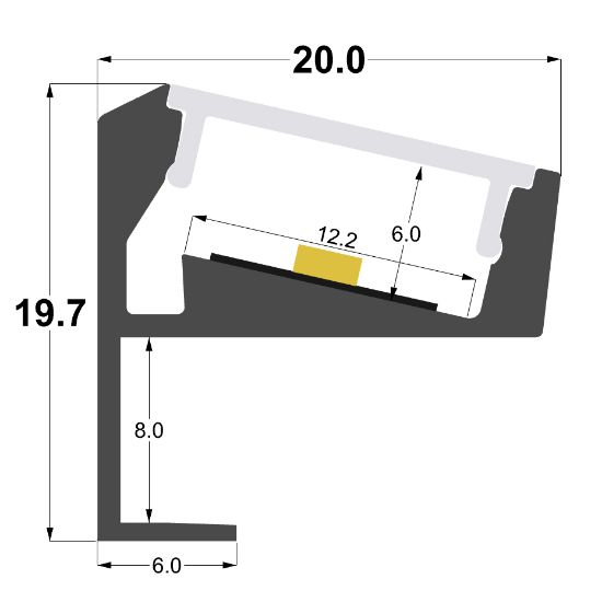 Image de Profilé en aluminium pour étagère