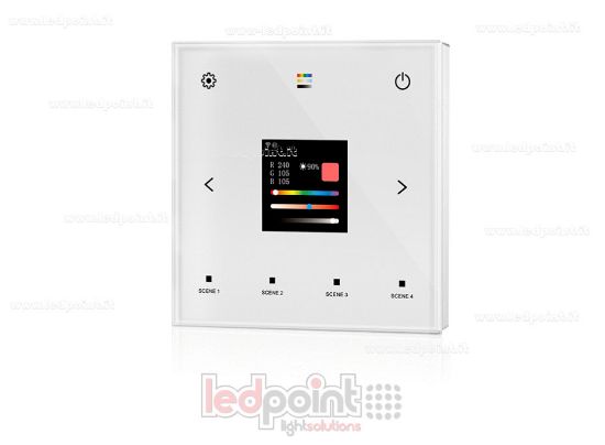 Image de Panneau tactile maître DALI, 100-240VAC, RF 2,4 GHz, blanc