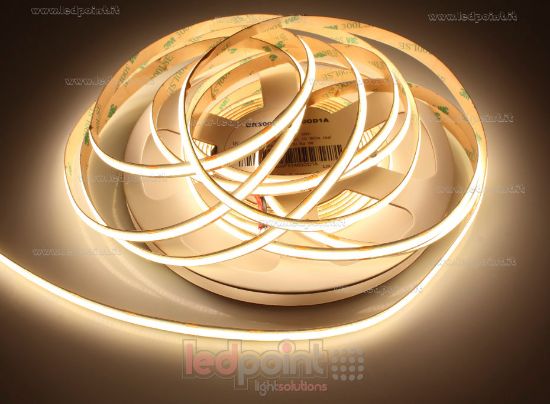 Image de Ruban led 5m blanc chaud 3000K 480leds/m CRI>90 12V 10W/m PCB 8mm avec stabilisateur de courant