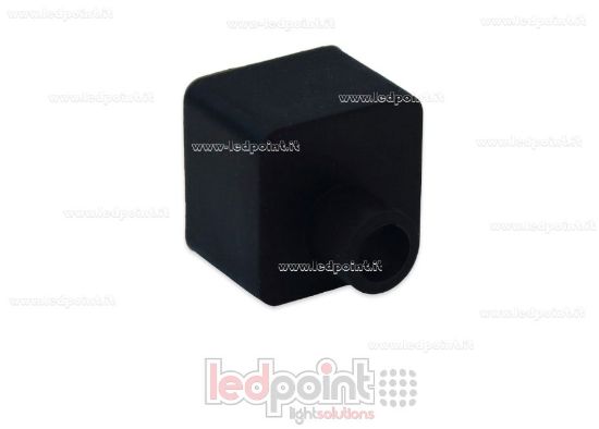 Image de Embout terminal noir avec trou frontal pour câble d'alimentation pour Led Neon Flex 12x12mm