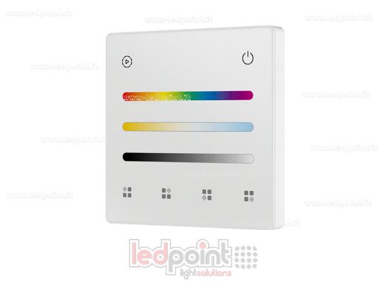 Image de Télécommande murale RGB + CCT à piles, blanche, 4 zones RF 2,4 GHz