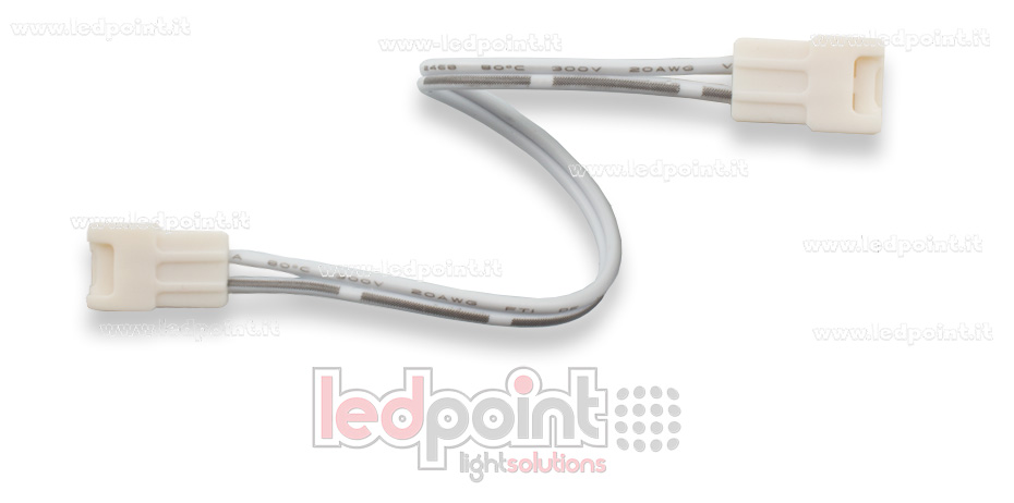 Connecteur double avec cable de 14cm 20 AWG pour rubans led monochromes pour 2835 et 3528 monochrome (PCB 8mm), version réduite C3M-CST-W14-CST-s1 Connecteur double avec cable de 14cm 20 AWG pour rubans led monochromes pour 2835 et 3528 monochrome (PCB 8mm), version réduite C3M-CST-W14-CST-s1