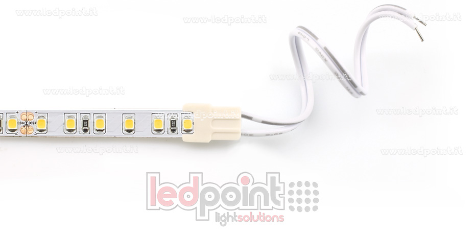 Connecteur pour 2835 et 3528 seule couleur rubans led avec 14cm cable (PCB 8mm), version réduite C3M-CST-W14-s1