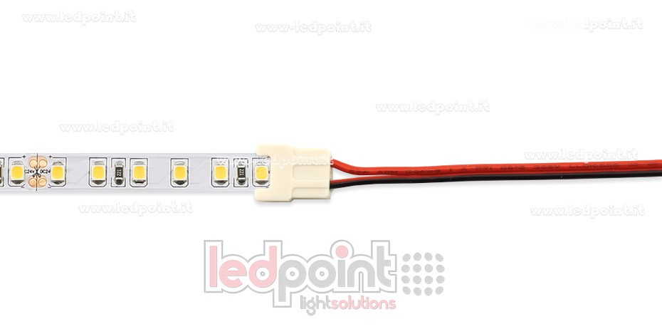 Connecteur pour 2835 et 3528 seule couleur rubans led avec 14cm cable (PCB 8mm), version réduite C3M-CST-W14-s1