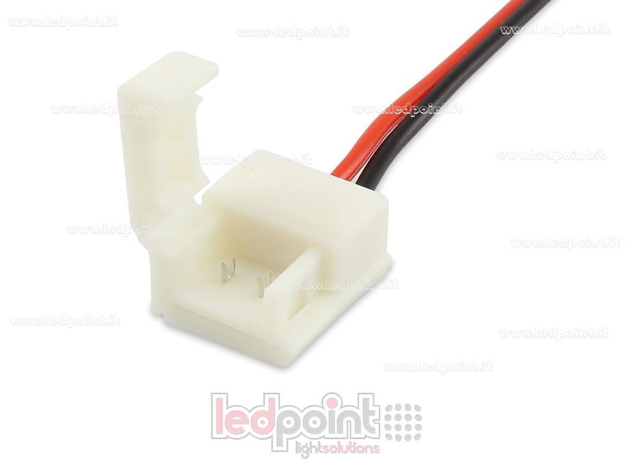 Connecteur waterproof pour IP65/IP53 2835 et 3528 seule couleur rubans led avec 14cm cable (PCB 8mm), version réduite C3MW-CST-W14-s1