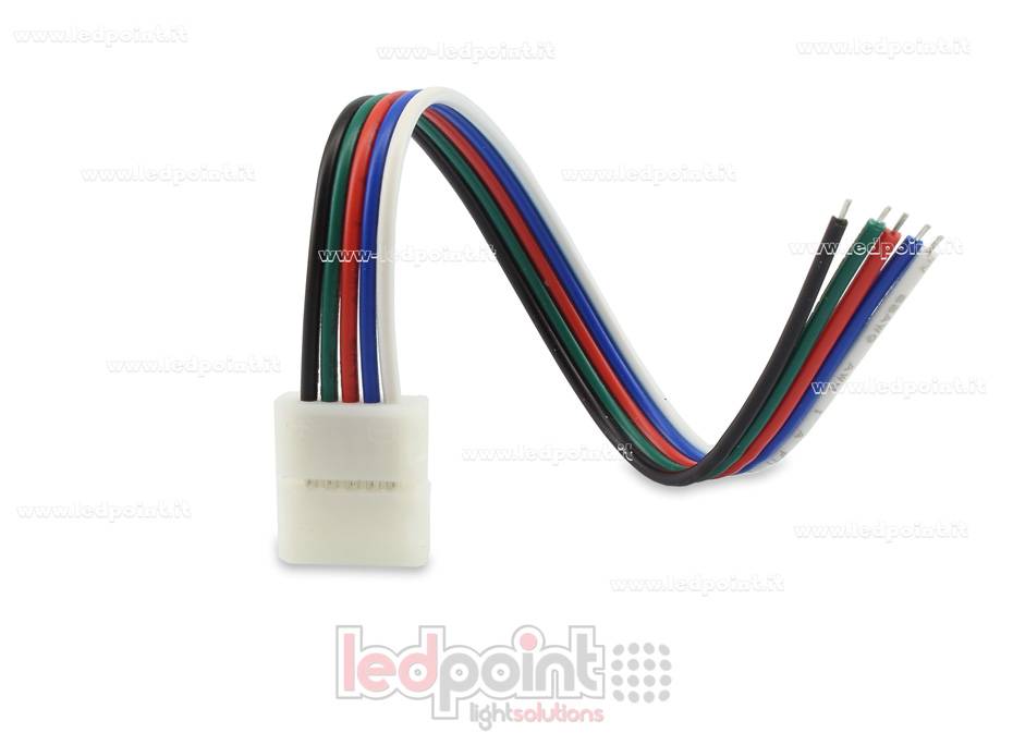 Connecteur avec câble de 14 cm pour RGBW rubans led avec PCB de 10mm C5K-CST-W14